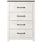 Ashley Gerridan 4 Drawers Chest in White and Gray, , large