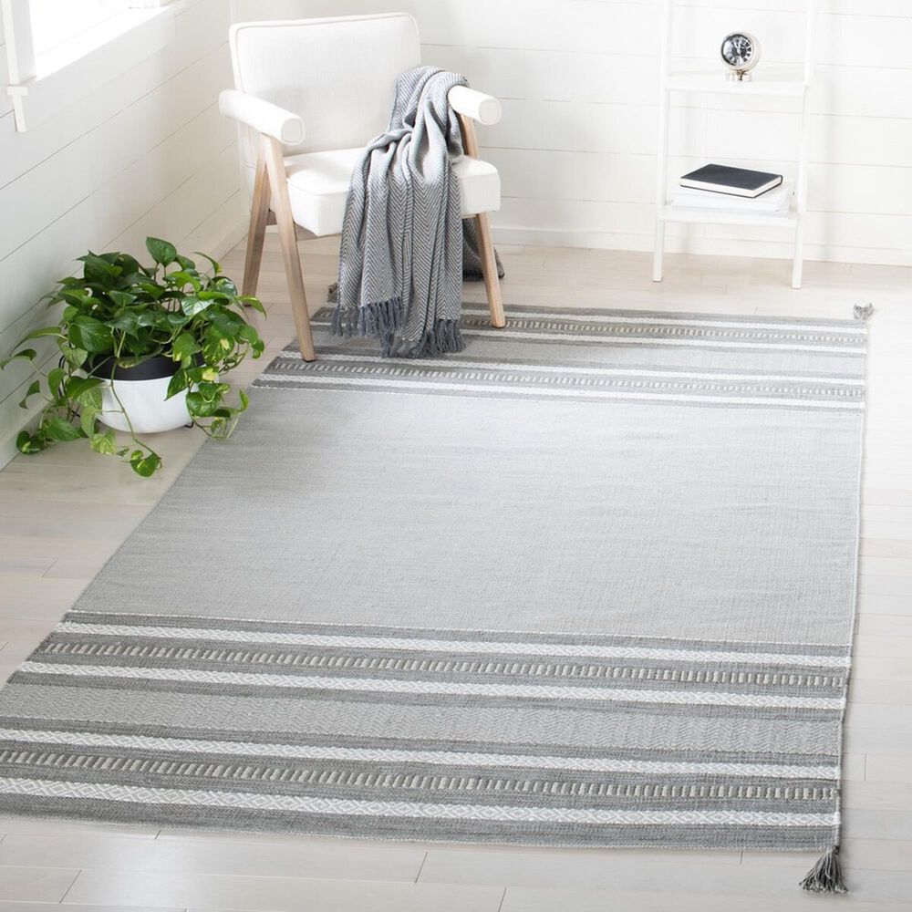 Safavieh Montauk MTK214F 5&#39; x 8&#39; Grey and Ivory Area Rug, , large
