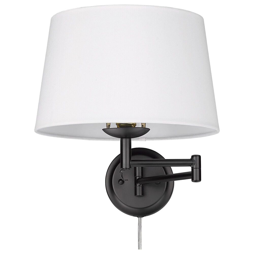 Golden Lighting Eleanor 1-Light Articulating Wall Sconce in Matte Black, , large