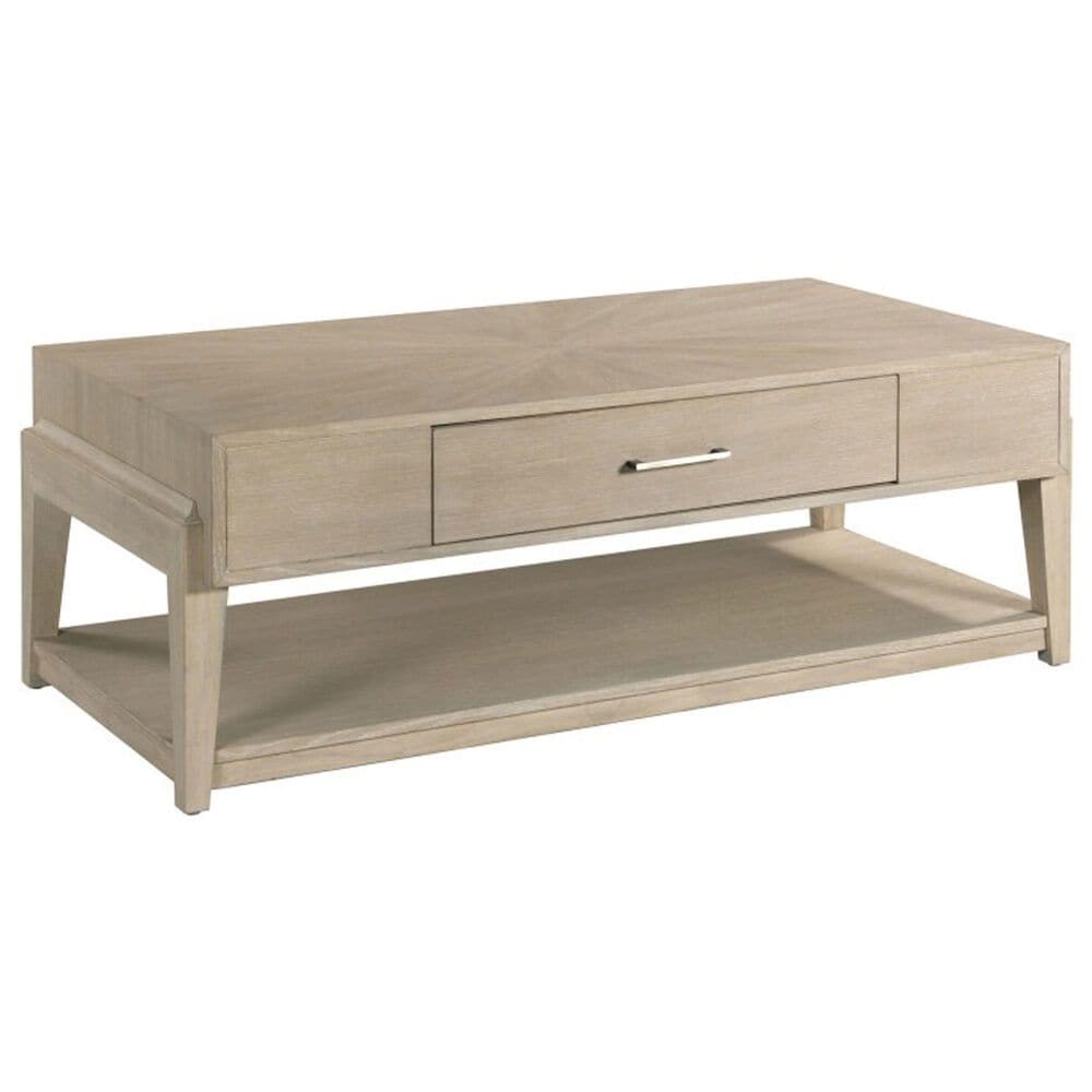 American Drew Kaplan 1-Drawer Coffee Table in White Oak, , large