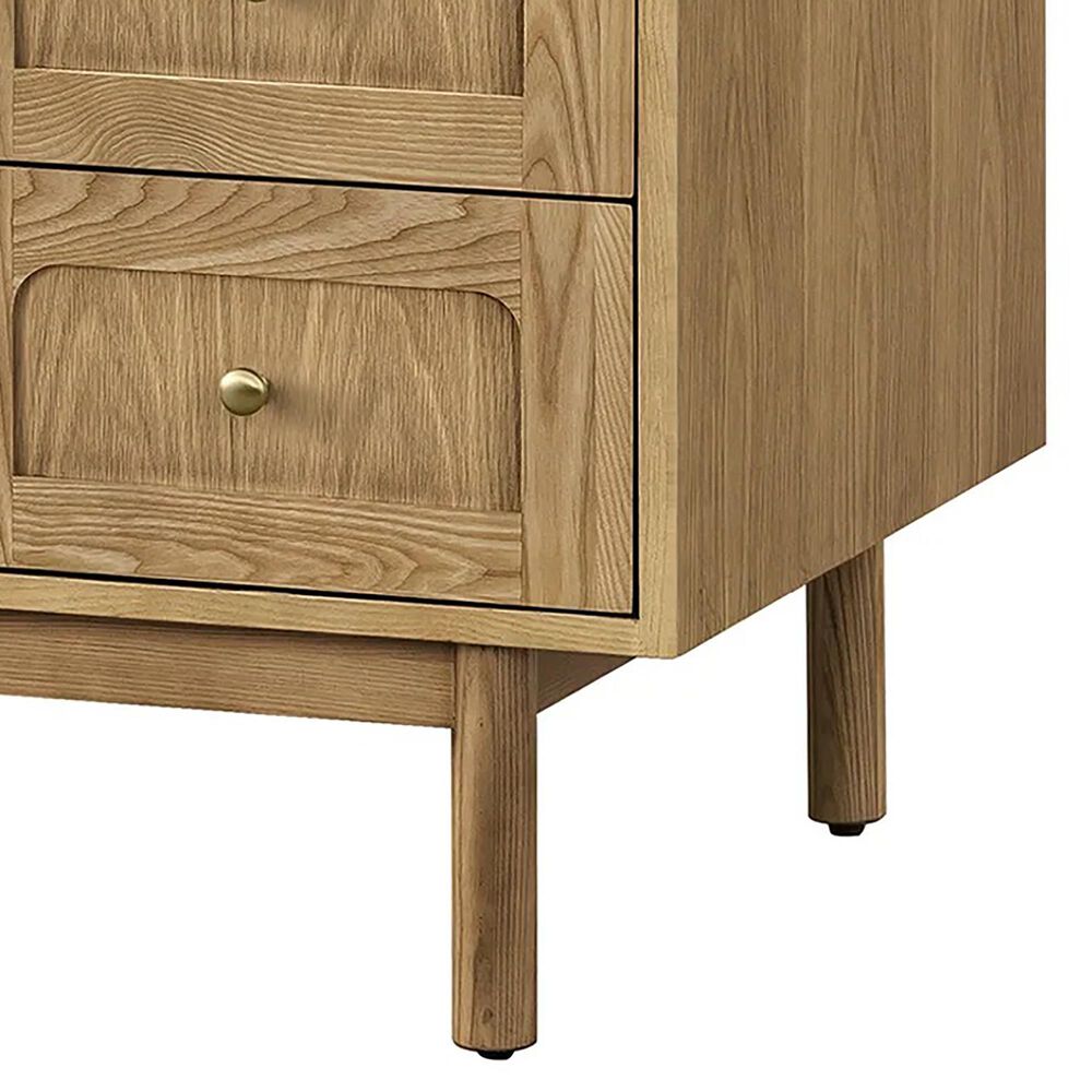 James Martin Vanities Laurent 48&quot; Single Bathroom Vanity in Light Natural Oak with 3 cm Arctic Fall Solid Surface Top and Rectangular Sink, , large