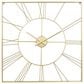 Maple and Jade Open Frame Square Decorative Wall Clock in Polished Gold, , large