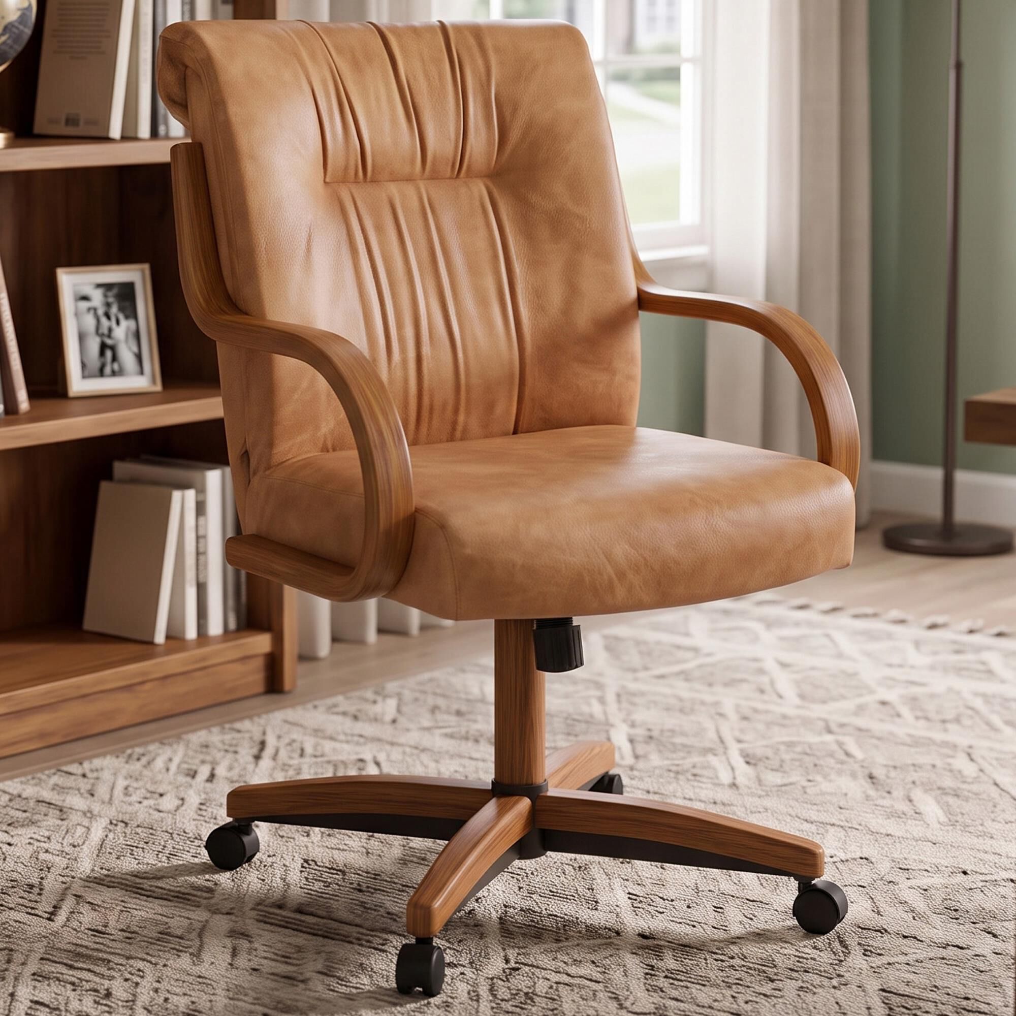 Northrow Denton Swivel Tilt Arm Chair in Cognac