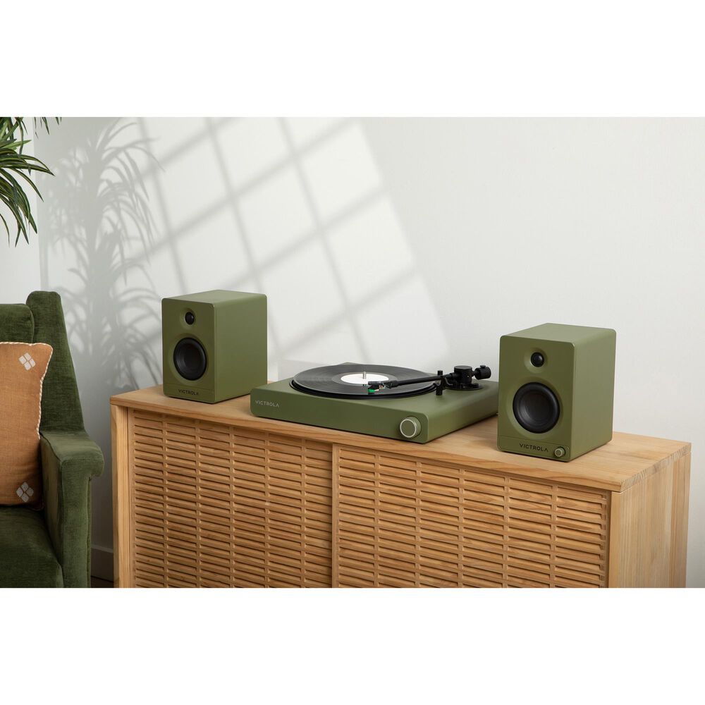 Victrola Stream Onyx Wi-Fi and Bluetooth Turntable in Green, , large