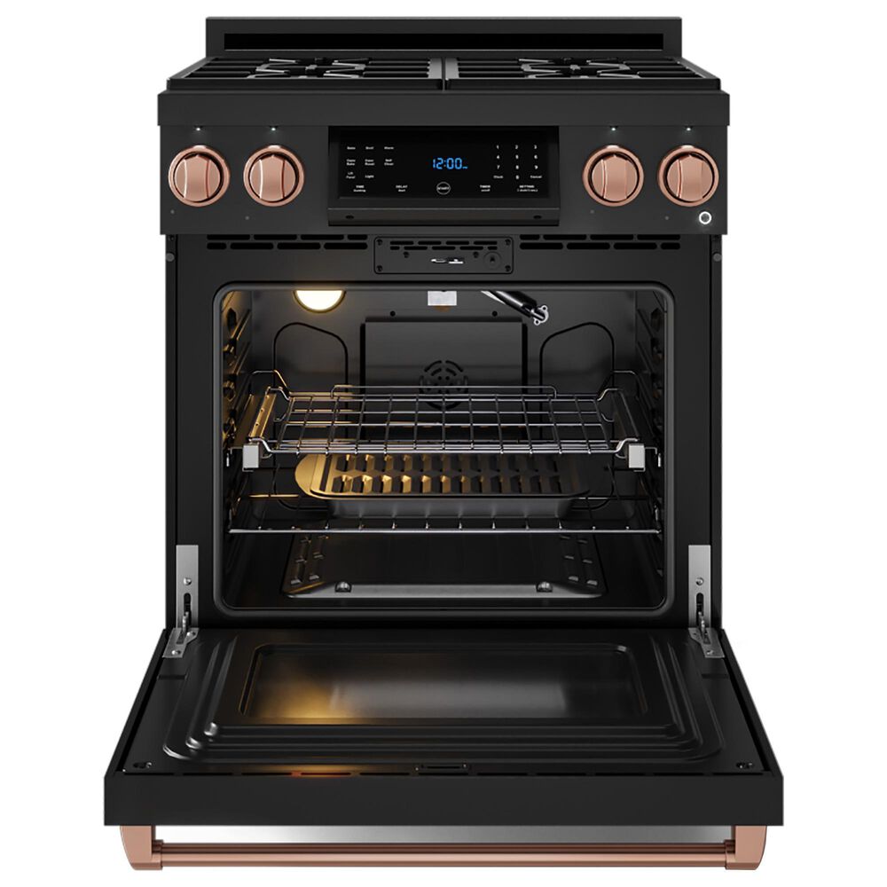 Thor Kitchen Gordon Ramsay 4.55 Cu. Ft. 30&quot; Professional Natural Gas Range with Rose Gold Handle Kit in Black, , large