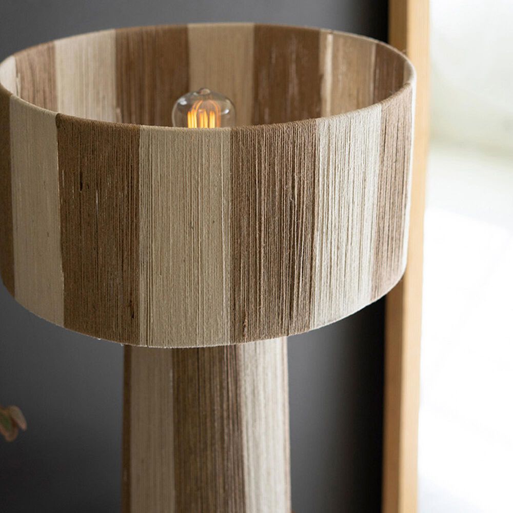 Kalalou Striped Table Lamp in Natural and White, , large