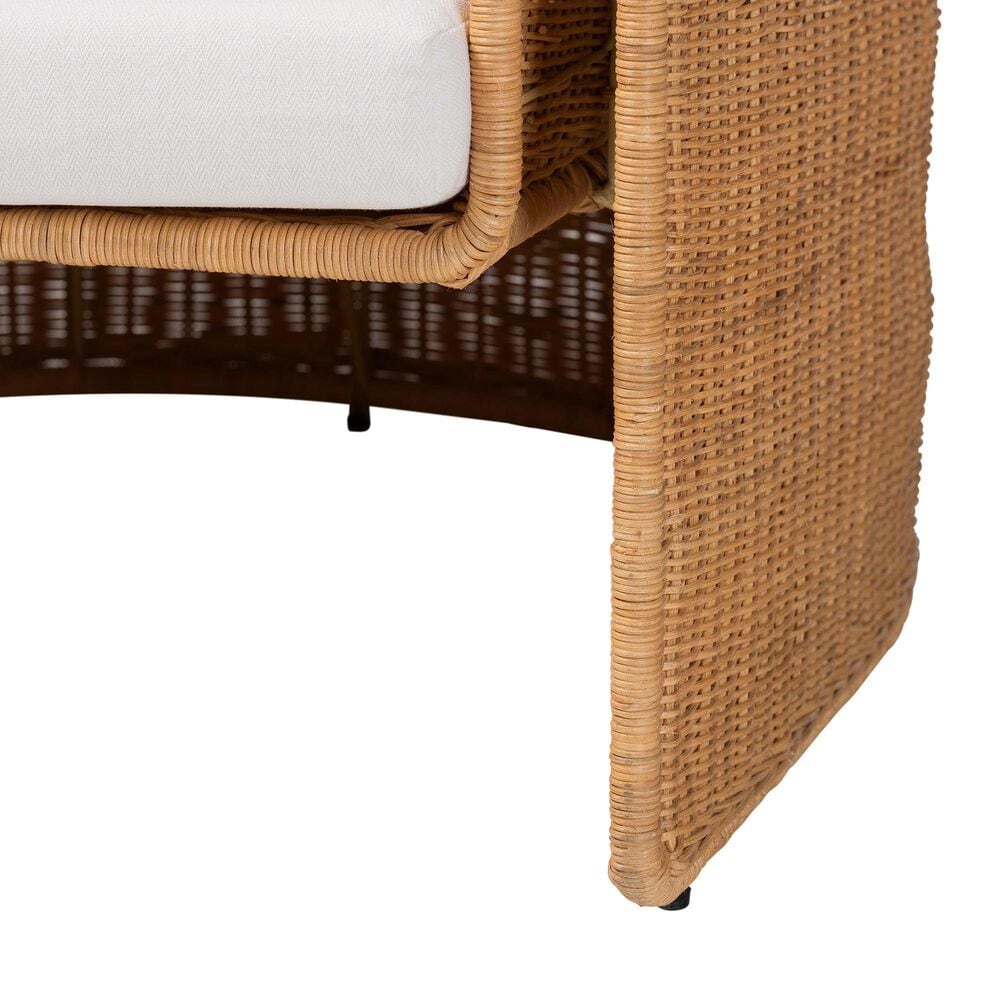 Baxton Studio Carina Rattan Arm Chair in Neutral, , large
