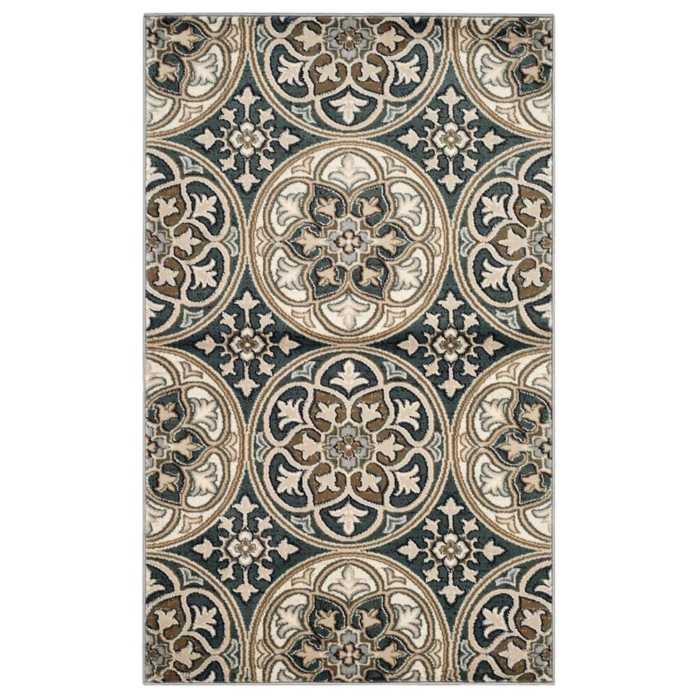 Safavieh Lyndhurst 3"3" x 5"3" Slate Blue and Beige Area Rug, , large