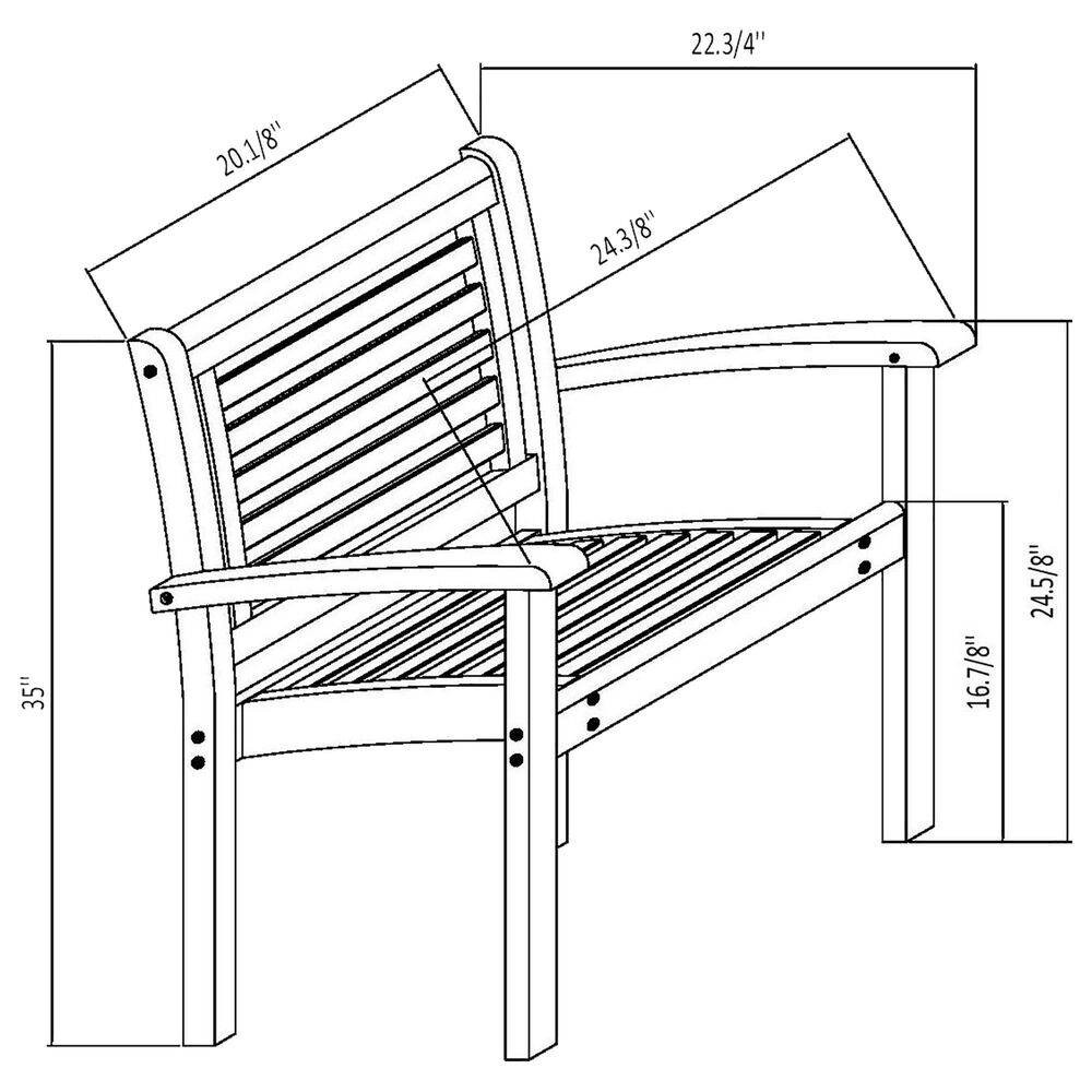 Amazonia 7-Piece Patio Dining Set with Wood Seat in Brown, , large