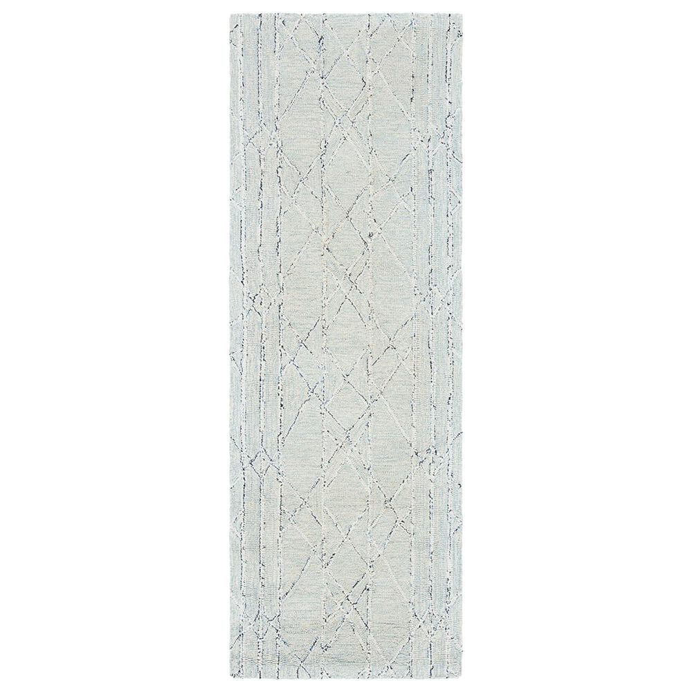 Safavieh Micro-Loop 2"3" x 7" Ivory and Light Blue Runner, , large