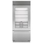 Sub Zero 20.8 Cu. Ft. Classic Left Hinge Bottom-Freezer Refrigerator with Glass Door and Tubular Handle in Stainless Steel, , large