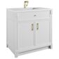 James Martin Bellshire 36" Single Bathroom Vanity in Bright White with Single Hole 3 cm White Zeus Silestone Top and Rectangular Sink, , large