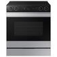 Samsung Bespoke 2-Piece Kitchen Package with 2.1 Cu. Ft. Over-The-Range Microwave and 6.3 Cu. Ft. Slide In Electric Range in Stainless Steel, , large