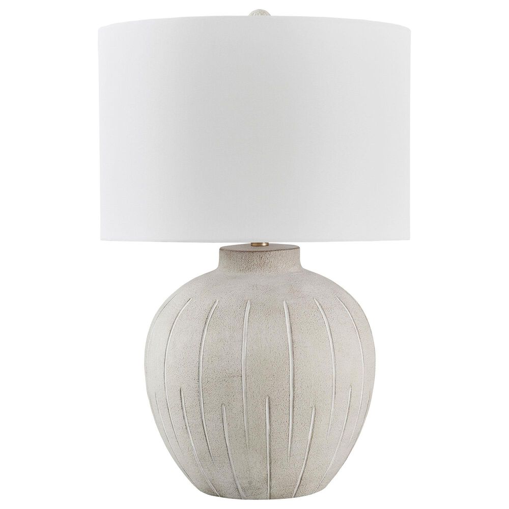 Ashley Calbert Poly Table Lamp in Warm Gray and Antiqued White, , large