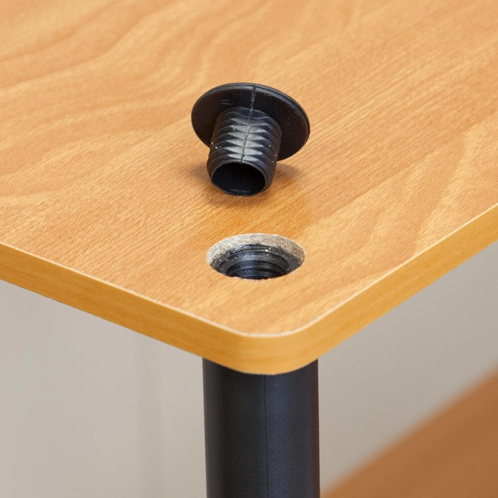 HOMLUX 3-Tier Compact Open Storage Bookshelf in Light Cherry and Black, , large