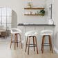 LumiSource Grotto Swivel Bar Stool with White Velvet Upholstery in Walnut Wood and Black (Set of 2), , large