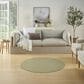 Nourison Courtyard Ivory and Green 4" Round Indoor/Outdoor Area Rug, , large