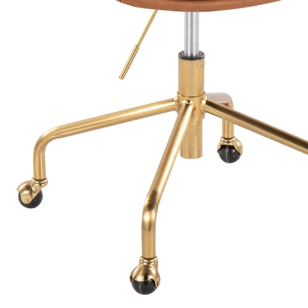Lumisource Curvo Task Chair with Camel Cushion in Gold, , large