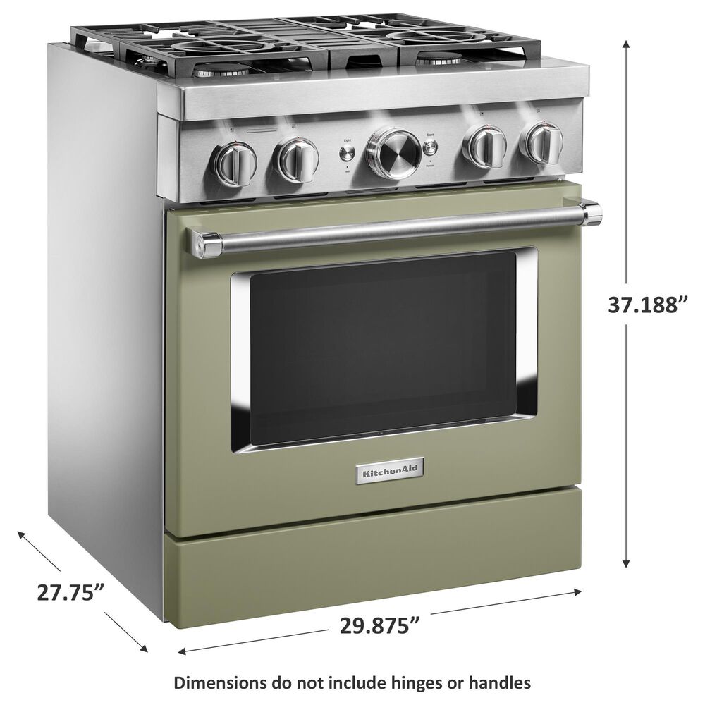 KitchenAid 4.1 Cu. Ft. Freestanding Dual Fuel Range with True Convection in Avocado Cream, , large