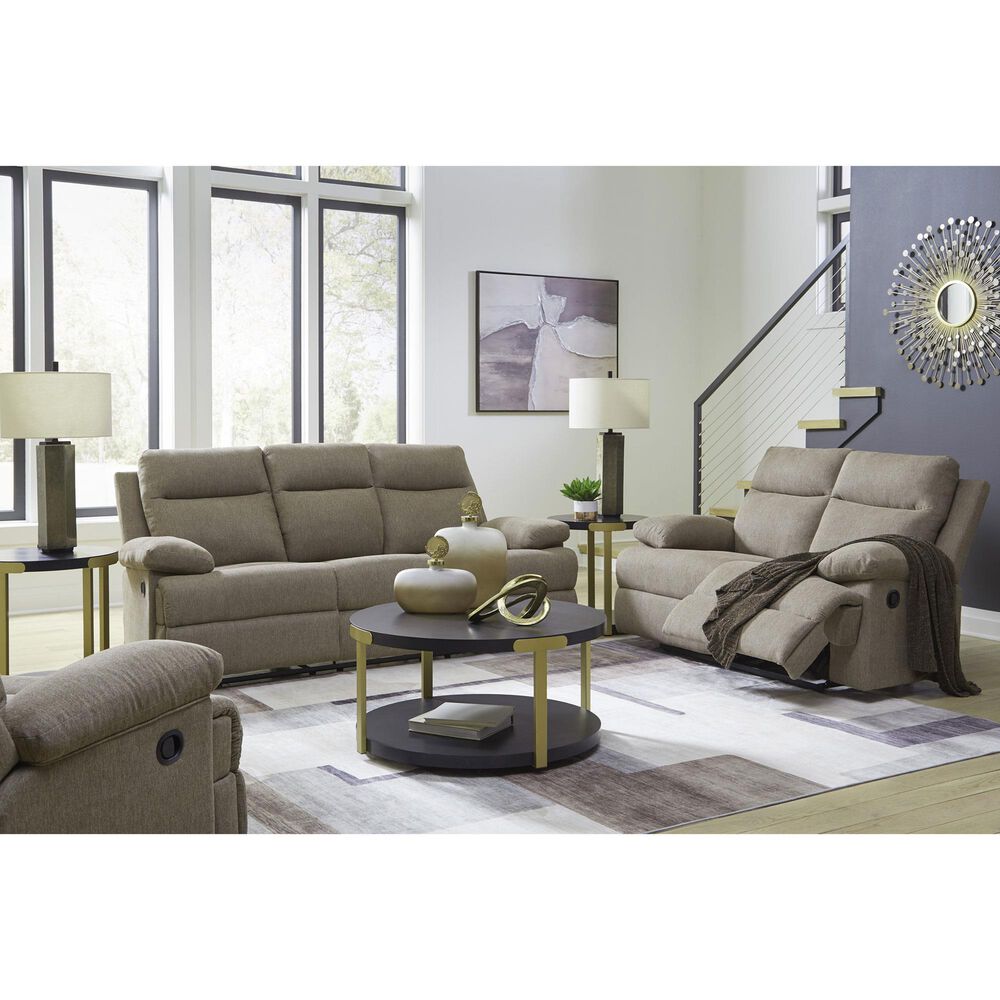 Ashley Side-Swipe Manual Reclining Loveseat in Mocha, , large