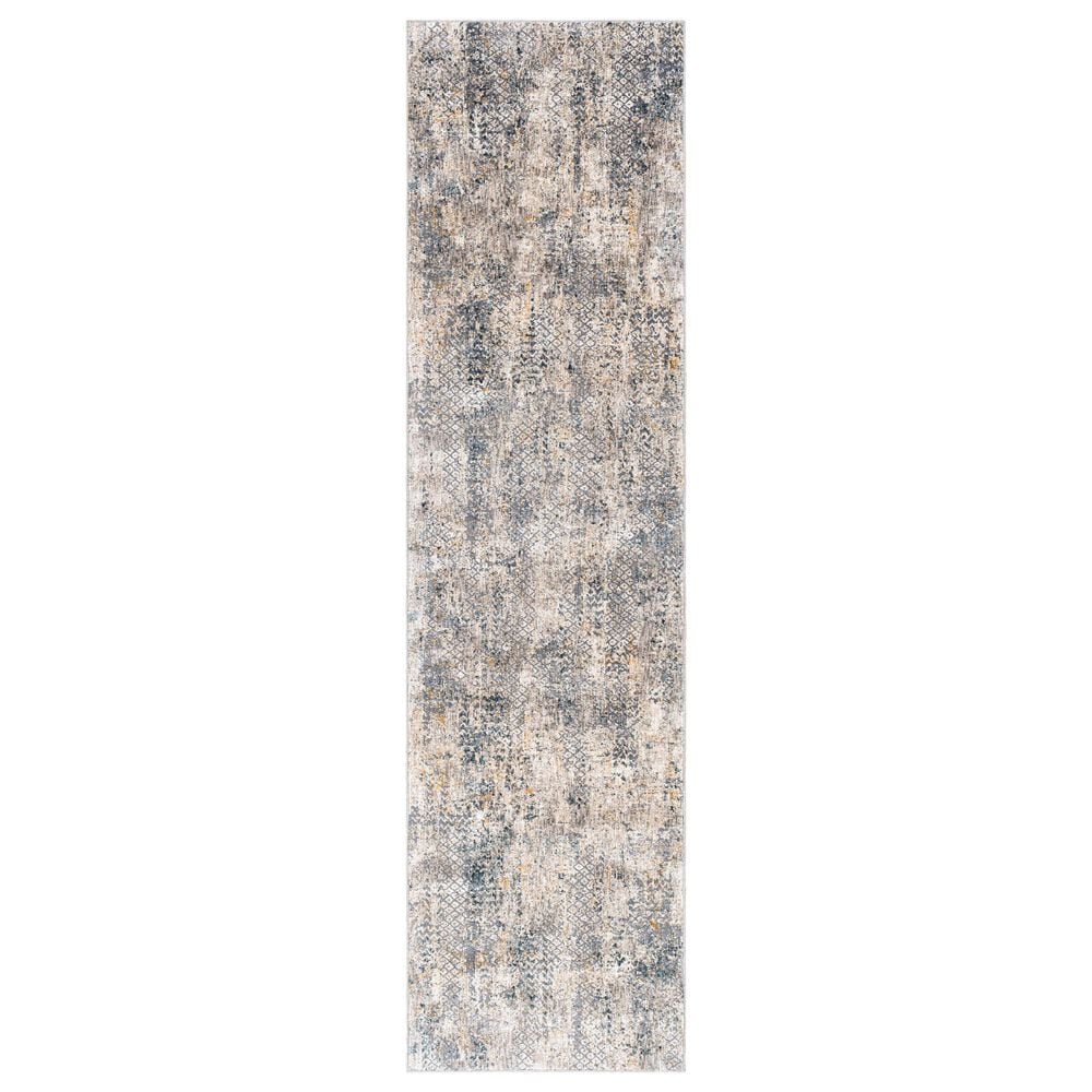 Surya Cardiff CDF-2302 Light Gray, Charcoal, Light Beige, Tan and Dark Blue 2"7" x 7"3" Runner, , large