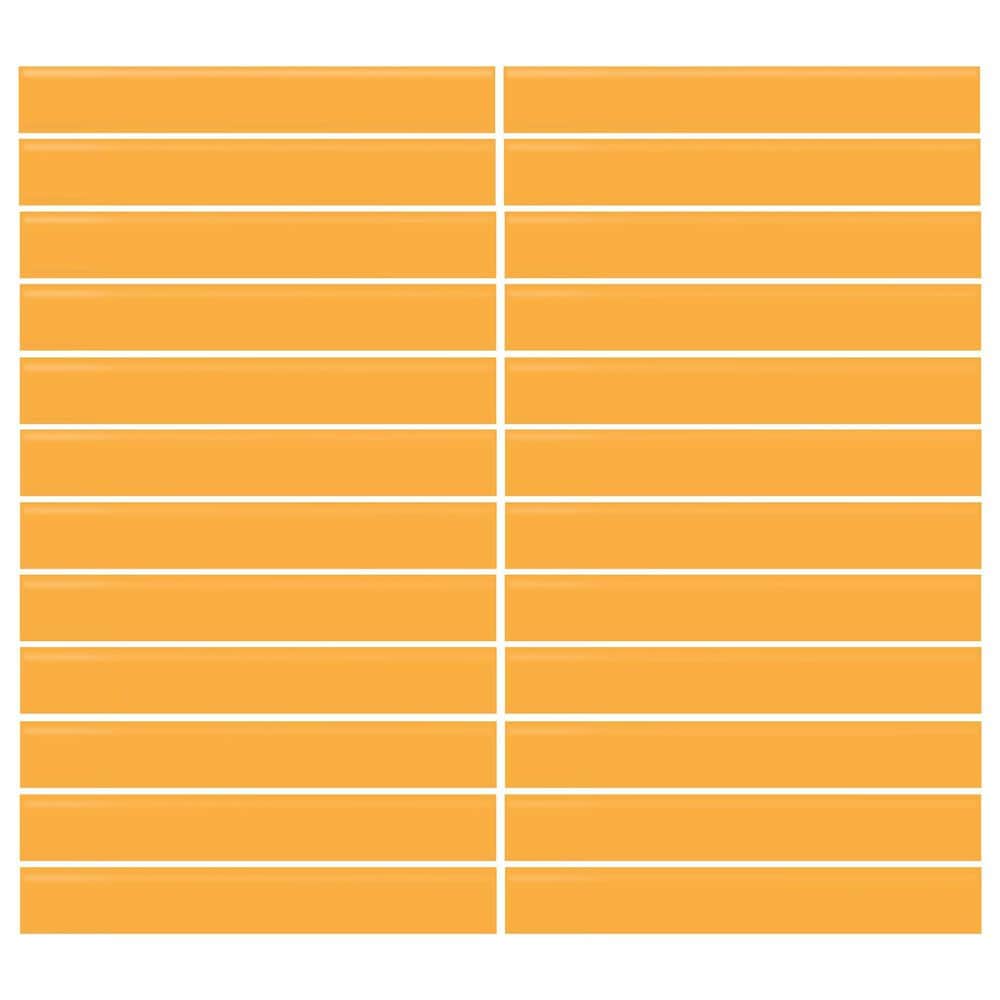 Dal-Tile Color Wheel Mustard 12"" X 10"" Ceramic Mosaic Sheet, , large