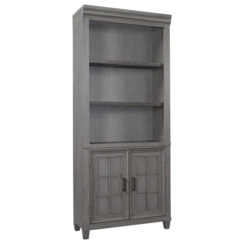 Riva Ridge Caraway Door Bookcase in Aged Slate, , large