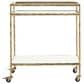 Ashley Plattfield Bar Cart in Antique Brass, White and Clear, , large