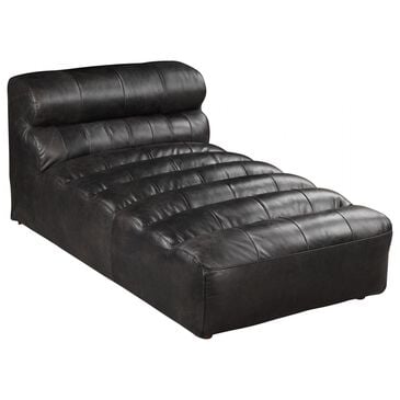 Moe"s Home Collection Ramsay Leather Chaise in Black, , large