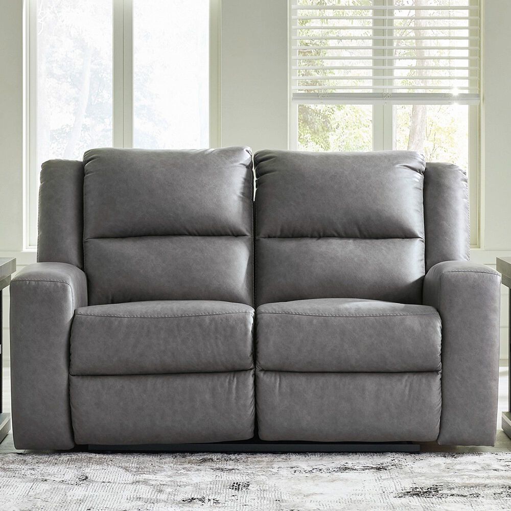 Ashley Brixworth Reclining Loveseat in Slate, , large