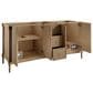 James Martin Kinnsden 72" Double Bathroom Vanity in Weathered Oak with 3 cm Charcoal Soapstone Silestone Top and Rectangular Sinks, , large