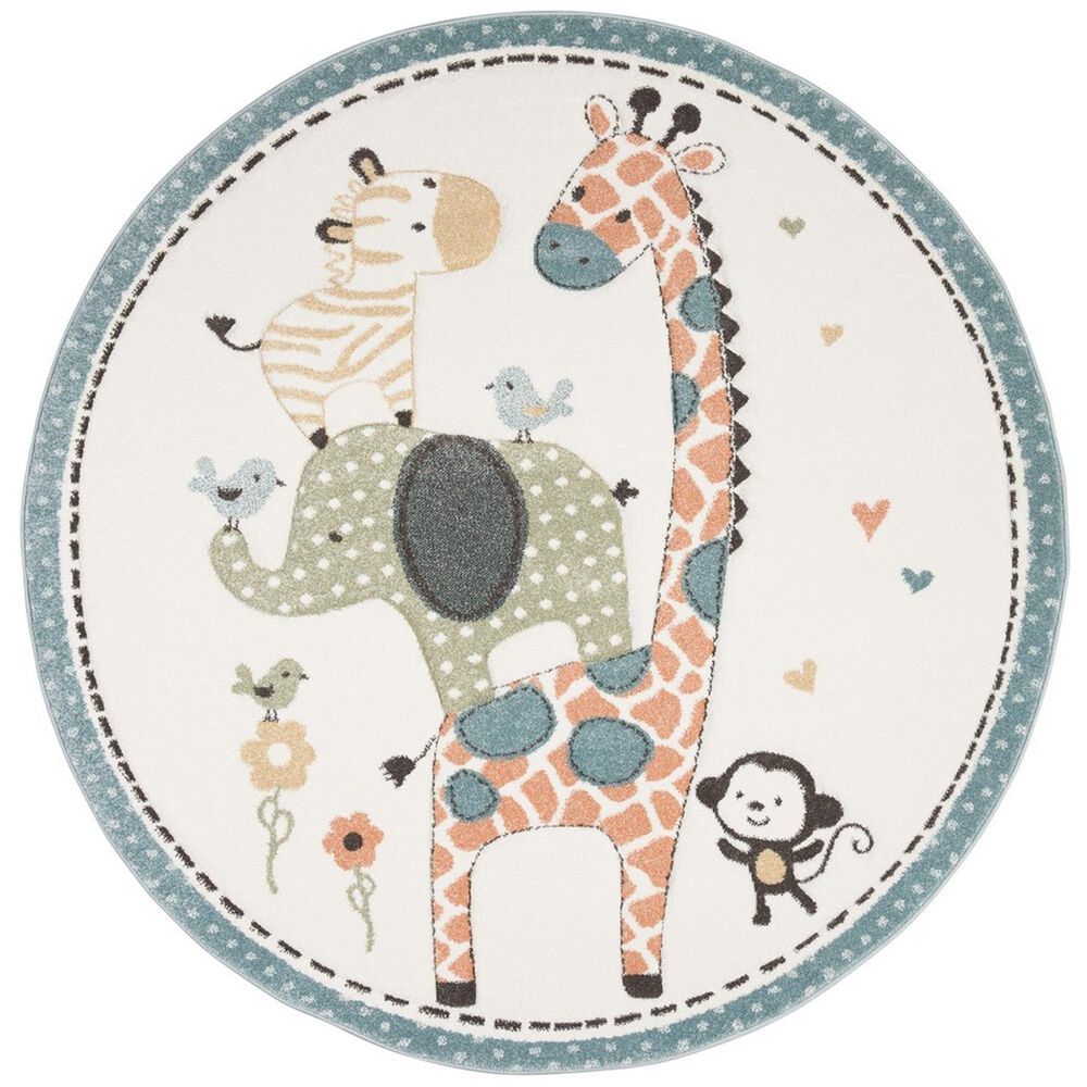 Safavieh Carousel 3" Round Ivory Kids  Area Rug, , large