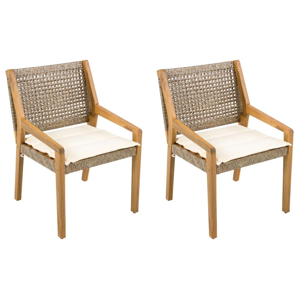 Hearth and Haven Outdoor Dining Chair in Cream (Set of 2), , large