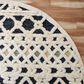 L&R Resources Sinuous Modern Geometric 4" Round Blue, Cream and Tan Area Rug, , large