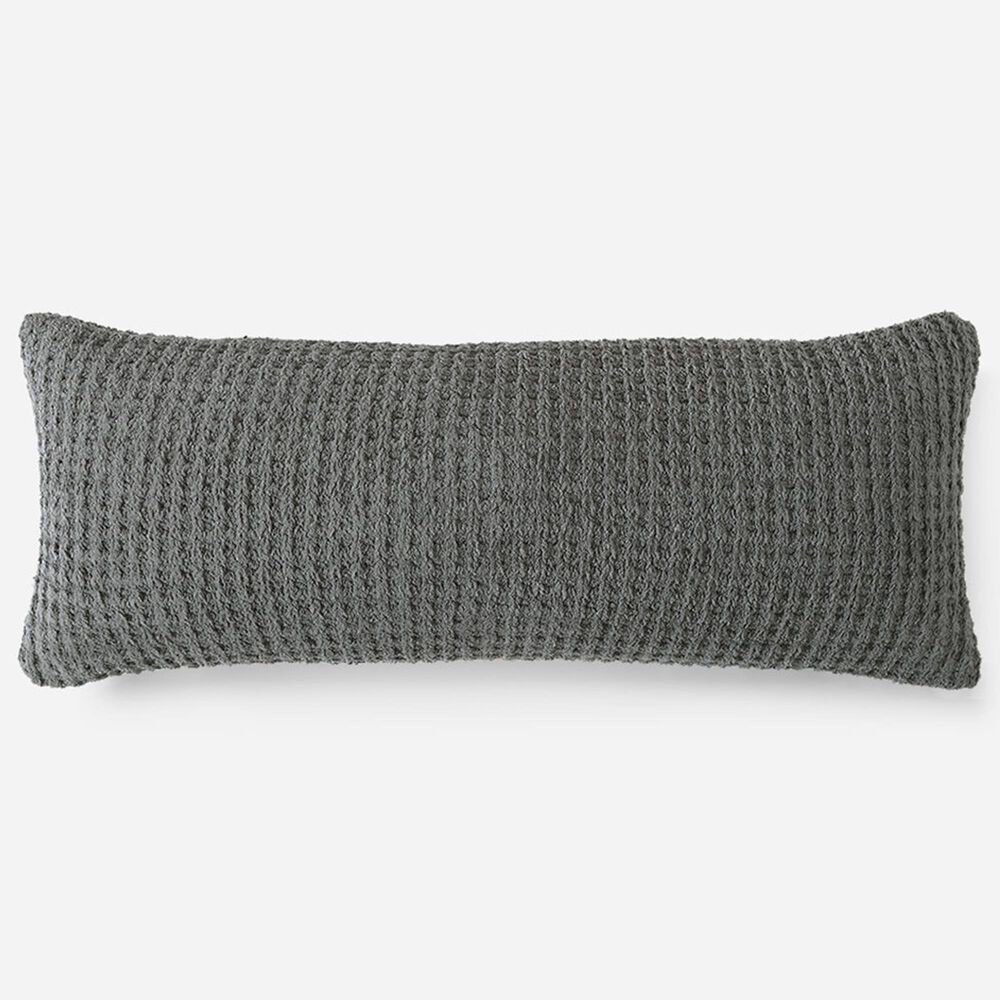 Sunday Citizen Snug Waffle 14" x 36" Lumbar Throw Pillow
 in Granite, , large