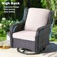 HOMLUX 3-Piece Patio Conversation Set with Curved-Arm Swivel Rocking Chairs and Brown Wicker in Beige, , large