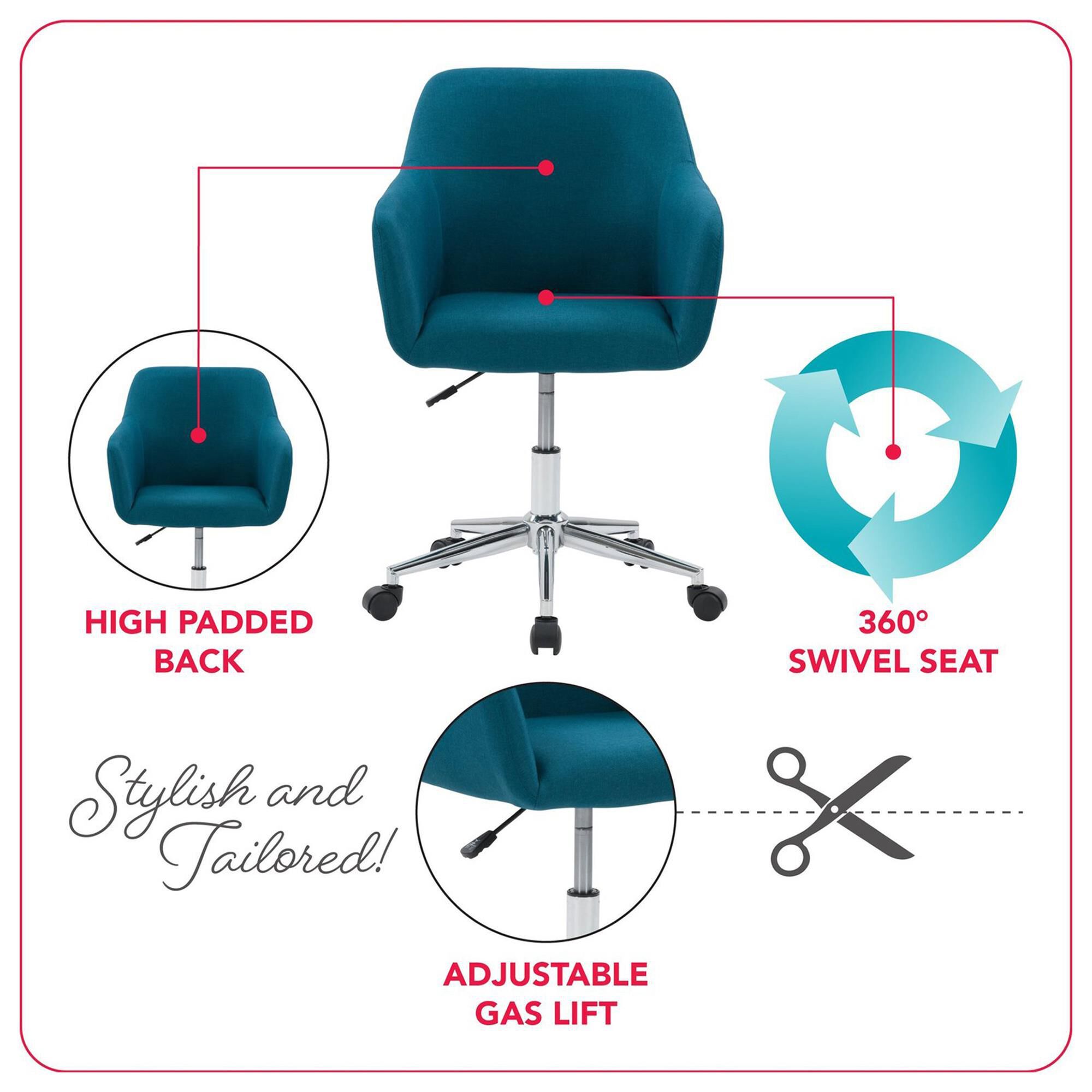 CorLiving Marlowe Upholstered Task Chair in Dark Blue NFM