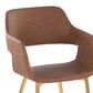 LumiSource Margarite Arm Chair with Brown Faux Leather Cushion in Gold Metal  (Set of 2), , large