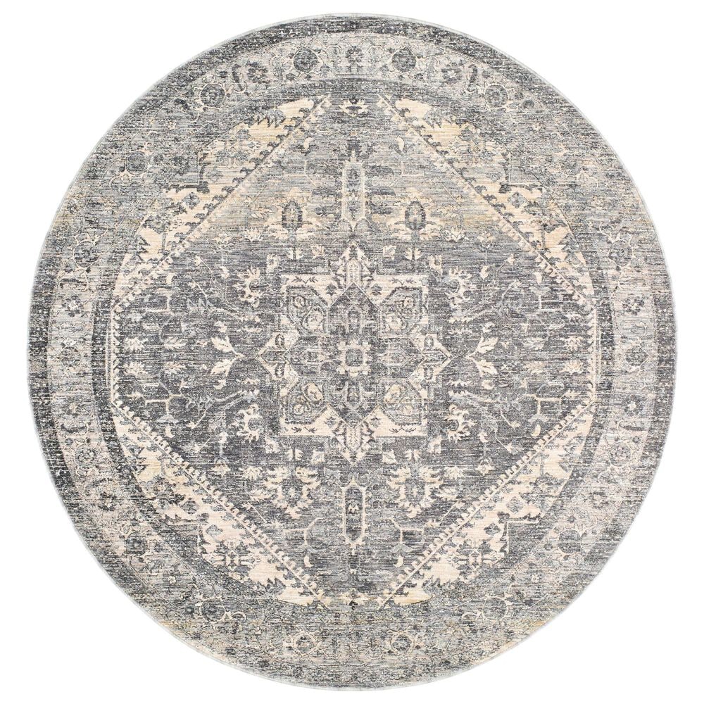 Surya Chicago CHG2316 6&#39;7&quot; Round Light Beige, Charcoal, Slate, Black, Blue,Taupe Area Rug, , large