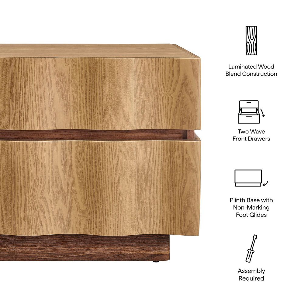 Modway Isola 2 Drawer Nightstand in Light Oak Walnut, , large