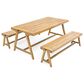 Hearth and Haven 3-Piece Outdoor Picnic Table Set in Teak, , large