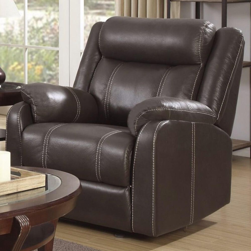 Klaussner Domino Glider Recliner in Valor Chocolate, , large