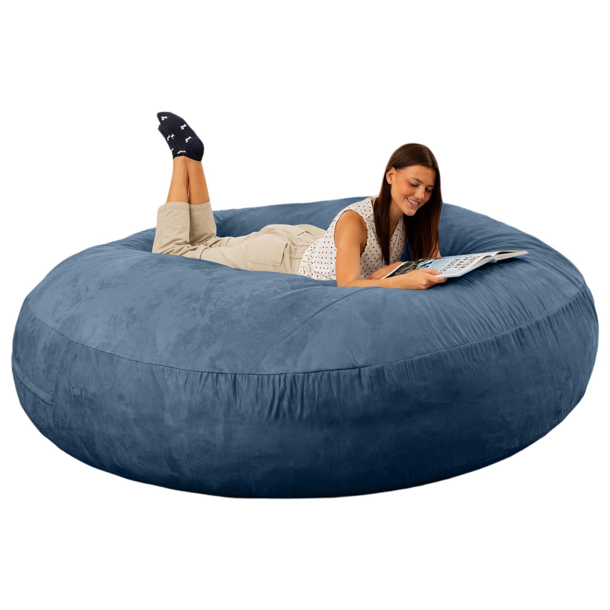 Jaxx 6' Cocoon Large Bean Bag Chair in Navy