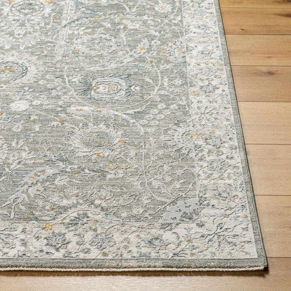 Surya Dresden Gray, Medium Gray, White, Light Slate, Denim and Mustard 2&#39;7&quot; x 10&#39; Runner, , large
