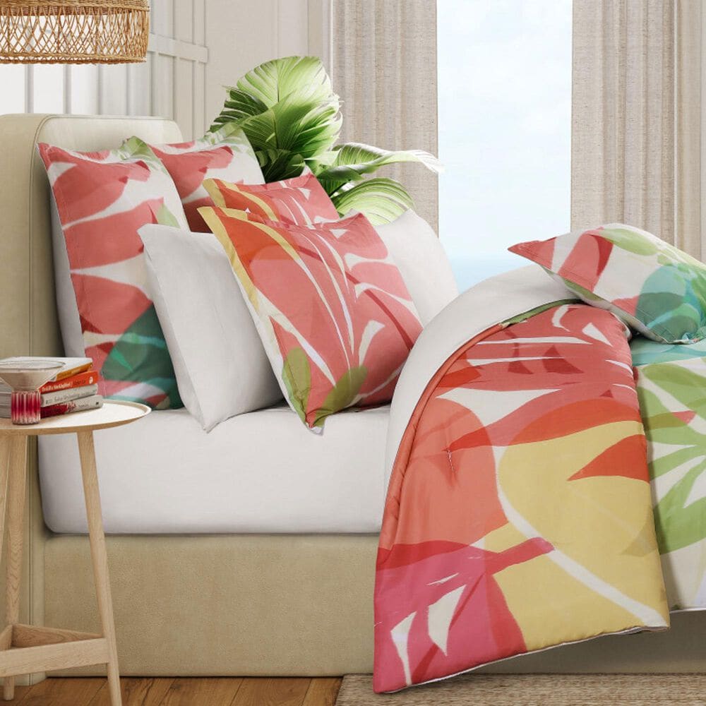 J. Queen New York Tiki 26&quot; Square Euro Pillow Sham in Fuchsia, , large