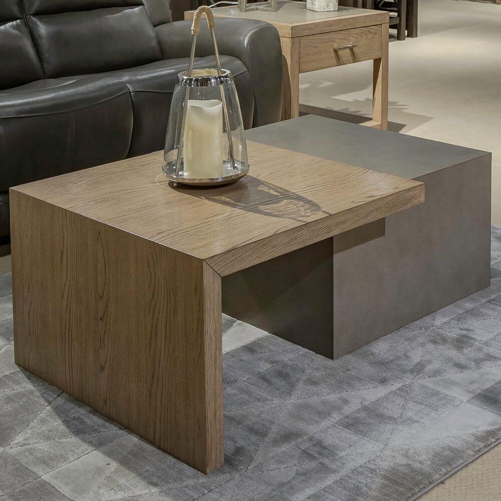 Belle Furnishings Corso Cocktail Table in Natural and Concrete, , large