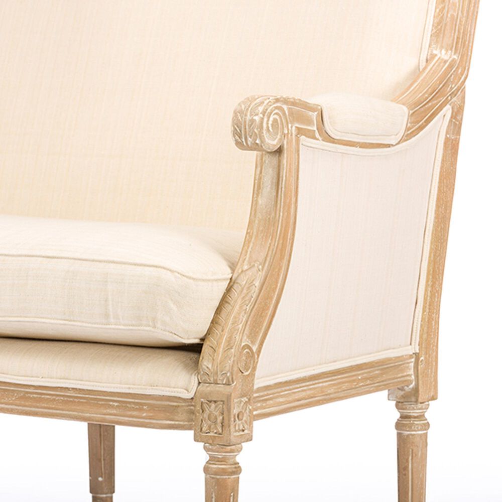 Baxton Studio Chavanon Stationary French Loveseat in Light Beige, , large