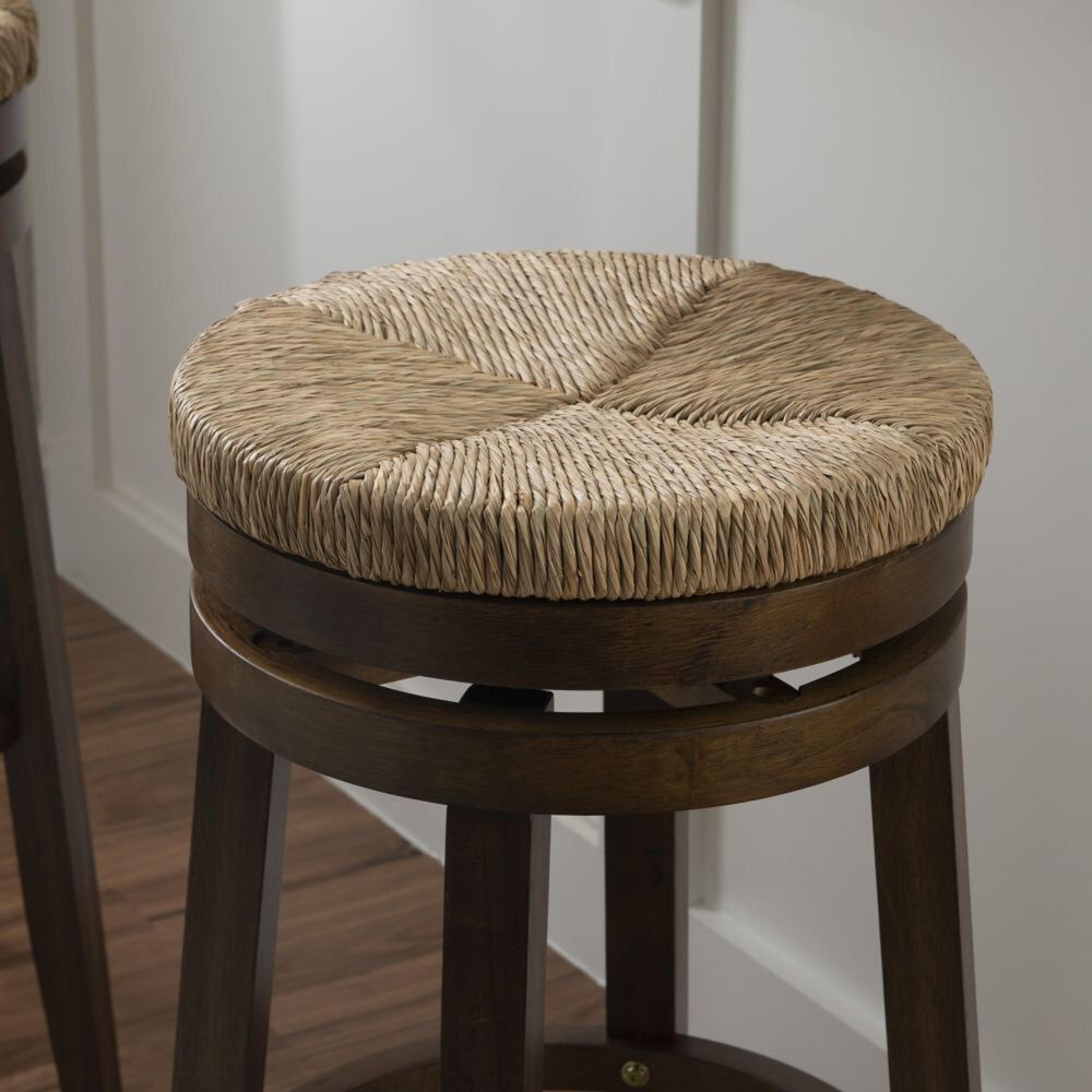 Parkerville Furniture Line Maya Swivel Bar Stool in Brown Walnut, , large