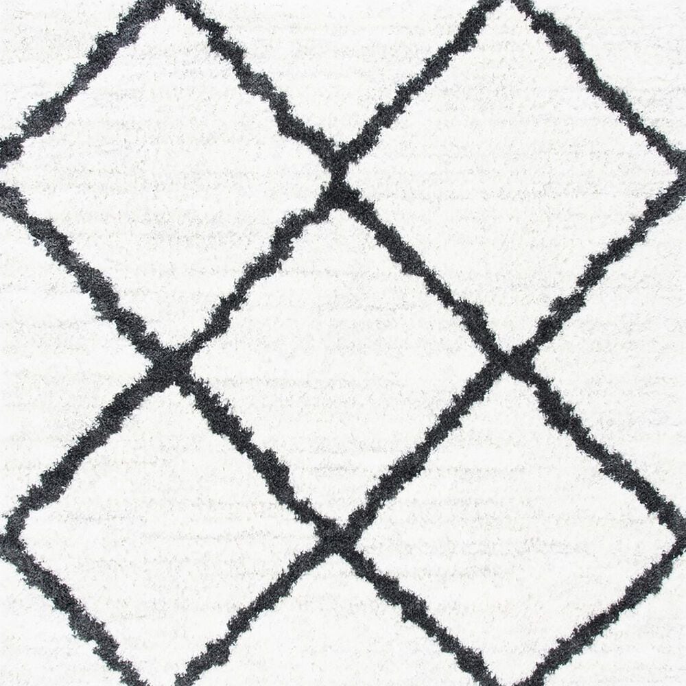 Safavieh August Shag 6&#39;7&quot; Square Ivory and Black Area Rug, , large