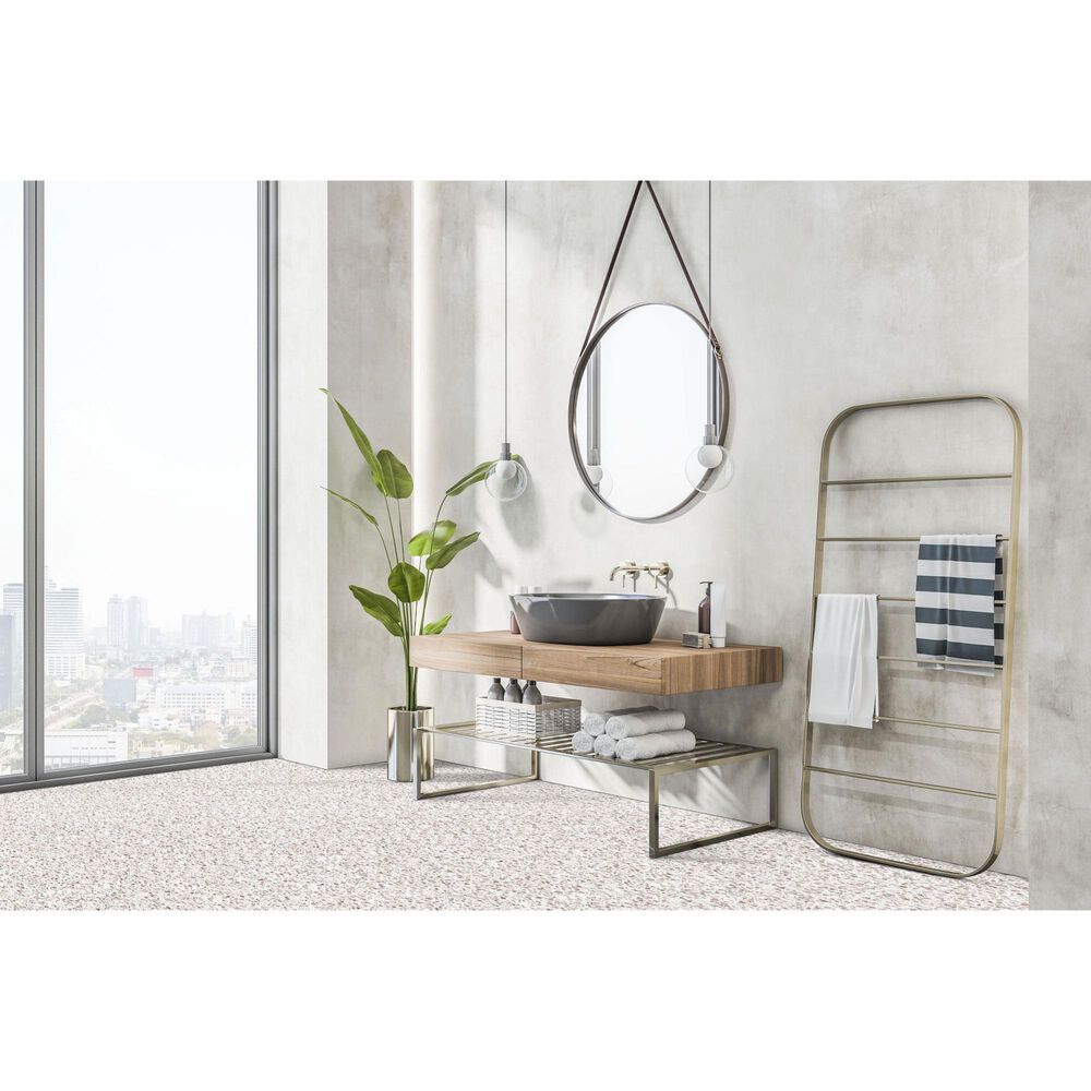 Fuzion SmartDrop Elite Alabaster Terrazzo 18" x 36" Luxury Vinyl Tile, , large